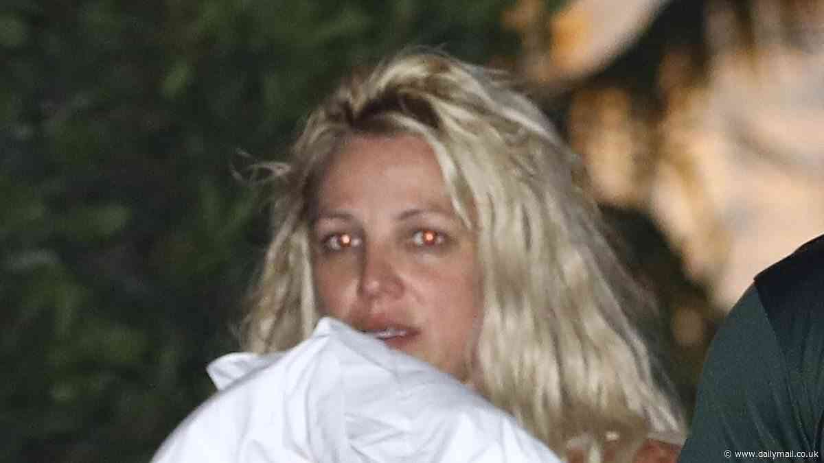 Britney Spears breaks silence after 'huge bust-up' with felon ex at Chateau Marmont claiming she's twisted her ankle, that paramedics arrived 'illegally' and how she is now planning a move to BOSTON