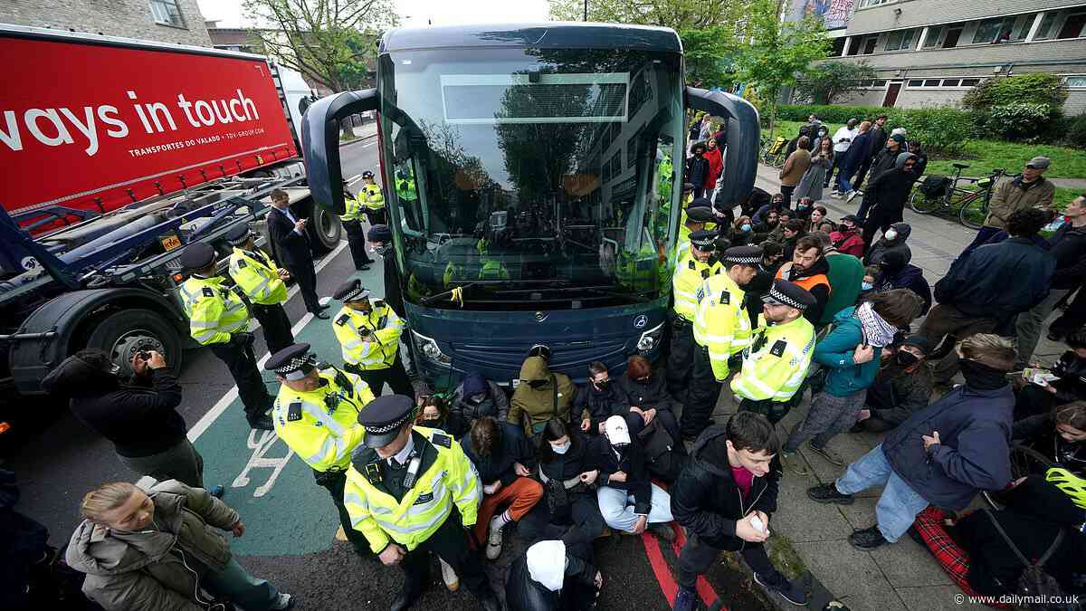 Labour MP helps to promote a protest to halt a migrant coach while a mayor leads a demonstration to stop removals from hotels as Rishi Sunak accuses Keir Starmer's party of being a 'soft touch'