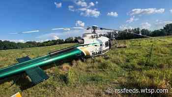 Sheriff's office helicopter makes emergency landing in a field in Plant City