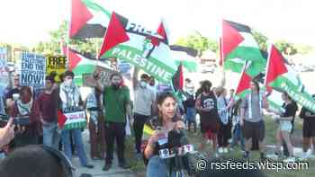 Pro-Palestinian protesters gather near USF for another day of demonstrations