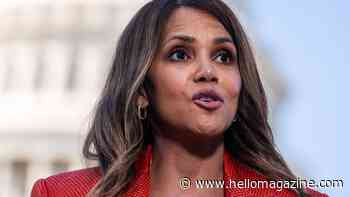 Halle Berry turns heads as she screams 'I'm in menopause!' on steps of US Capitol
