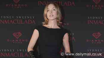 Sydney Sweeney stuns in a sleeveless black dress with cutouts at an Immaculate press conference in Mexico City