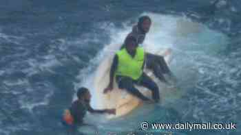 Torres Strait: See the dramatic moment three men were rescued after clinging to a small tinnie for 12 hours 200km off the Australian coast
