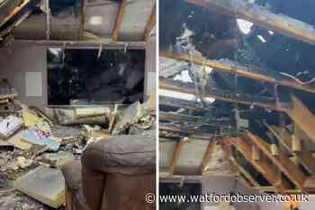 Watford lightning strike fire: video reveals home damage