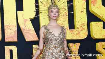 Anya Taylor-Joy goes topless in quirky gold headpiece as she shares glimpse at glamour routine for the Australian premiere of Furiosa: A Mad Max Saga
