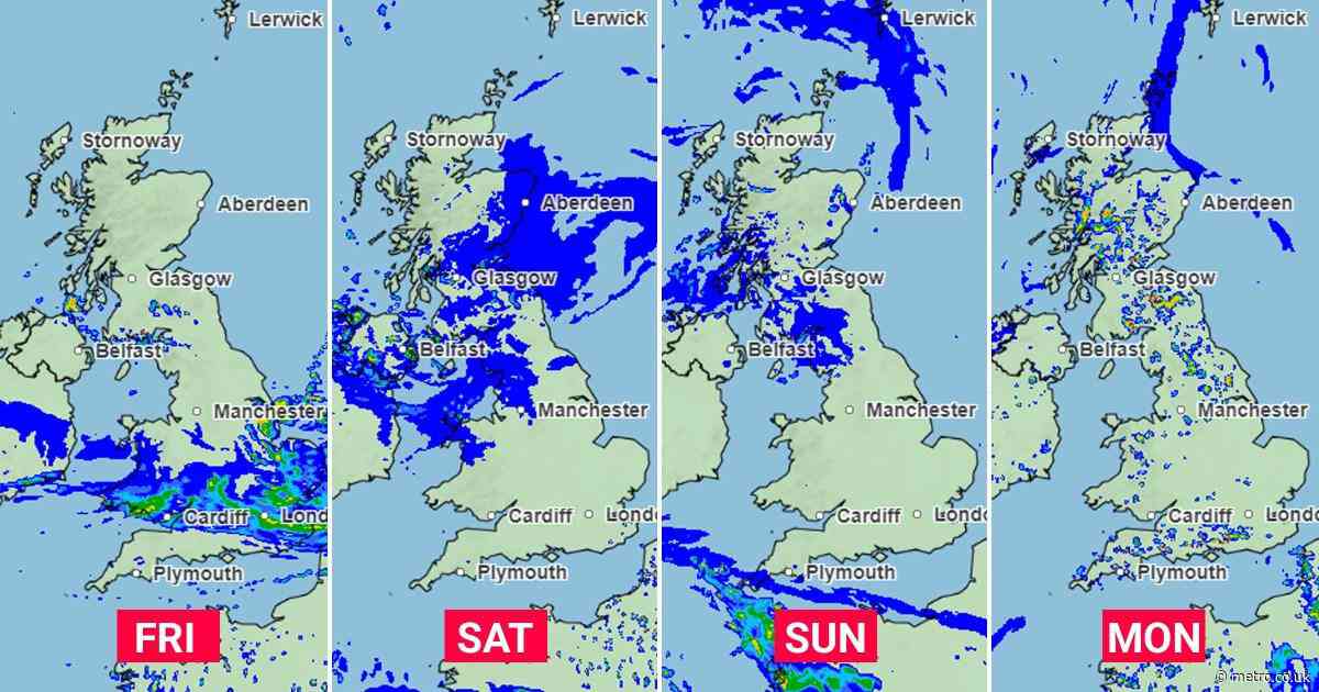 UK weather map shows where will get sunshine this bank holiday weekend
