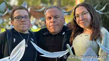 Warwick Davis makes first public appearance since the death of his wife Samantha as he and children Annabelle, 27, and Harrison, 21, attend hospice event in West Sussex