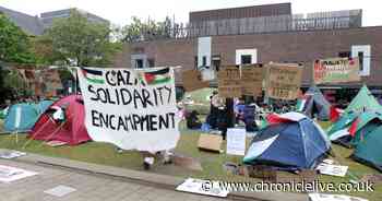 Students stage pro-Palestinian protest against Gaza war at Newcastle University