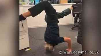 Ambulance bosses launch probe after video of female worker entertaining her colleagues by doing a headstand with the caption 'saving lives xoxo' goes viral