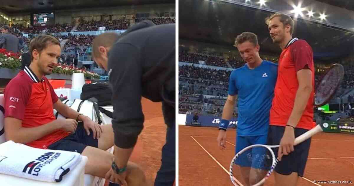 Daniil Medvedev retires injured from Madrid Open after claiming he 'cannot move'