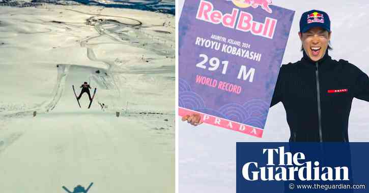 Japanese Olympian Ryoyu Kobayashi smashes ski jump world record – video