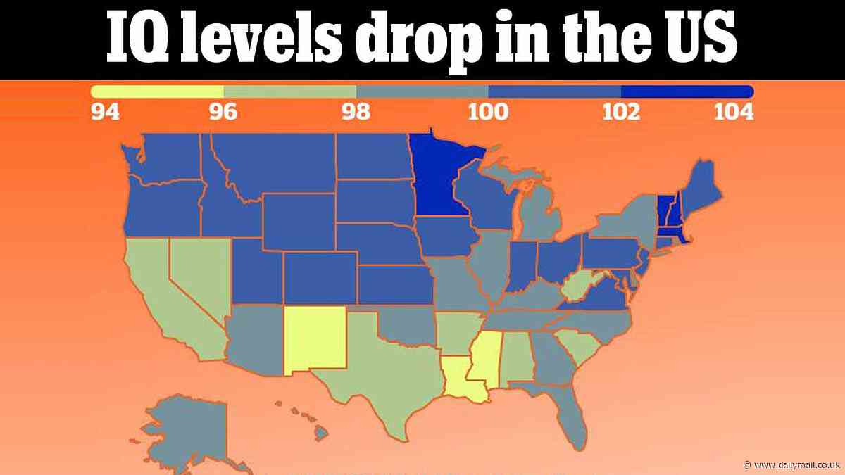 As research warns IQ is falling for first time EVER.... our map reveals average scores in every US state