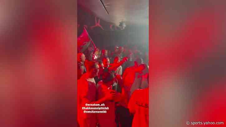 Wrexham stars party in Las Vegas nightclub after securing promotion to League One