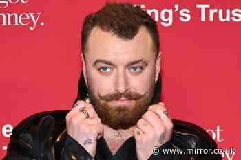 Sam Smith shows off quirky moustache with leather trench coat at King Charles' gala