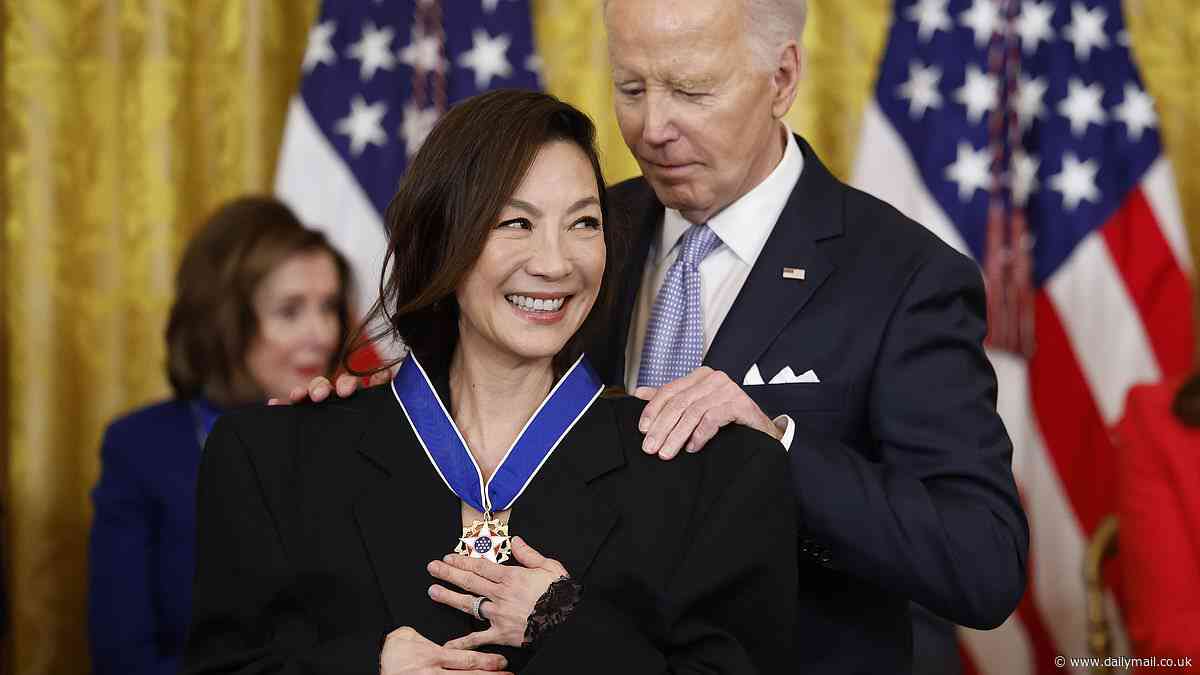 Biden gives the Presidential Medal of Freedom to Michelle Yeoh, Nancy Pelosi, John Kerry, Mike Bloomberg and Al Gore ... and slides in a dig at Trump