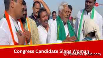 Congress Candidate Jeevan Reddy Slaps Woman In Telangana, Party Members Spotted Laughing - Viral Video