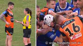 ’Hostile’: Tensions boil over amid TWO sin bins in fiery Dogs and Tigers clash