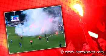 Chaos in Frankrijk: spelers van Troyes gooien vuurwerk terug richting supporters na degradatie