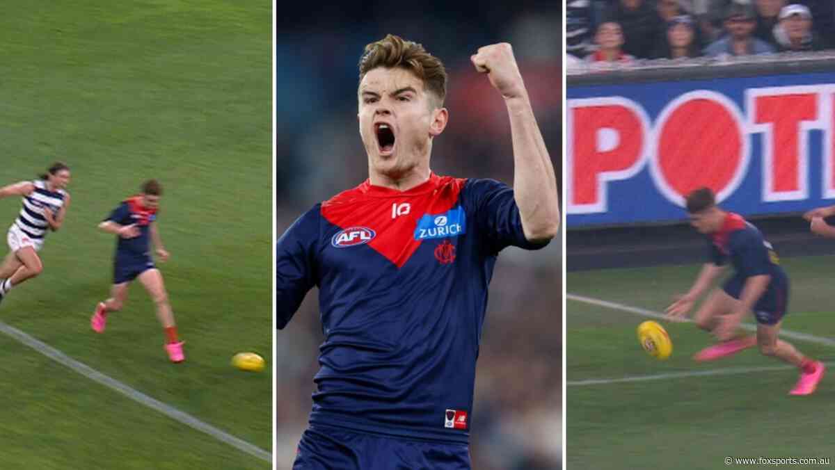 Fritsch kicks GOTY contender as Melbourne wins thriller at the ‘G to end Geelong’s unbeaten record