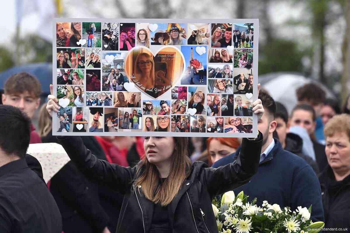 Final loving texts of teenage couple killed in crash read to funeral mourners