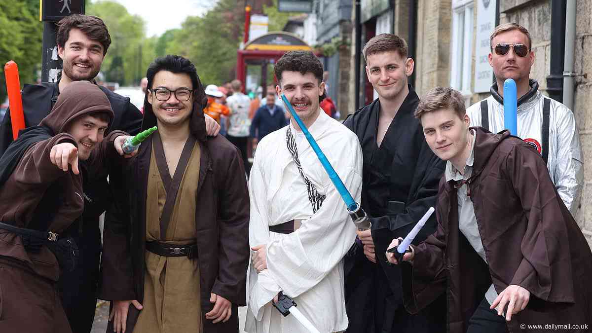 May the Thirst be with them! Students dress up in their fanciest sci-fi finery for traditional pub crawl on Star Wars Day
