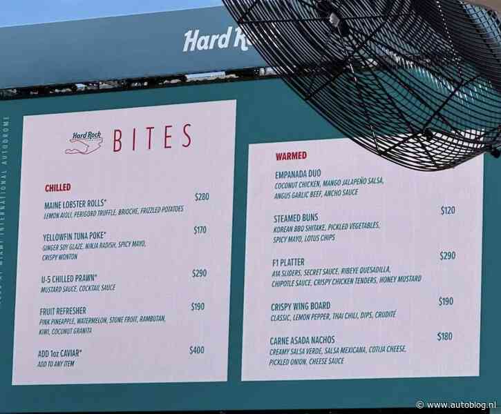BREEK: garnalen met een beetje saus kosten 290 Dollar bij F1 GP Miami