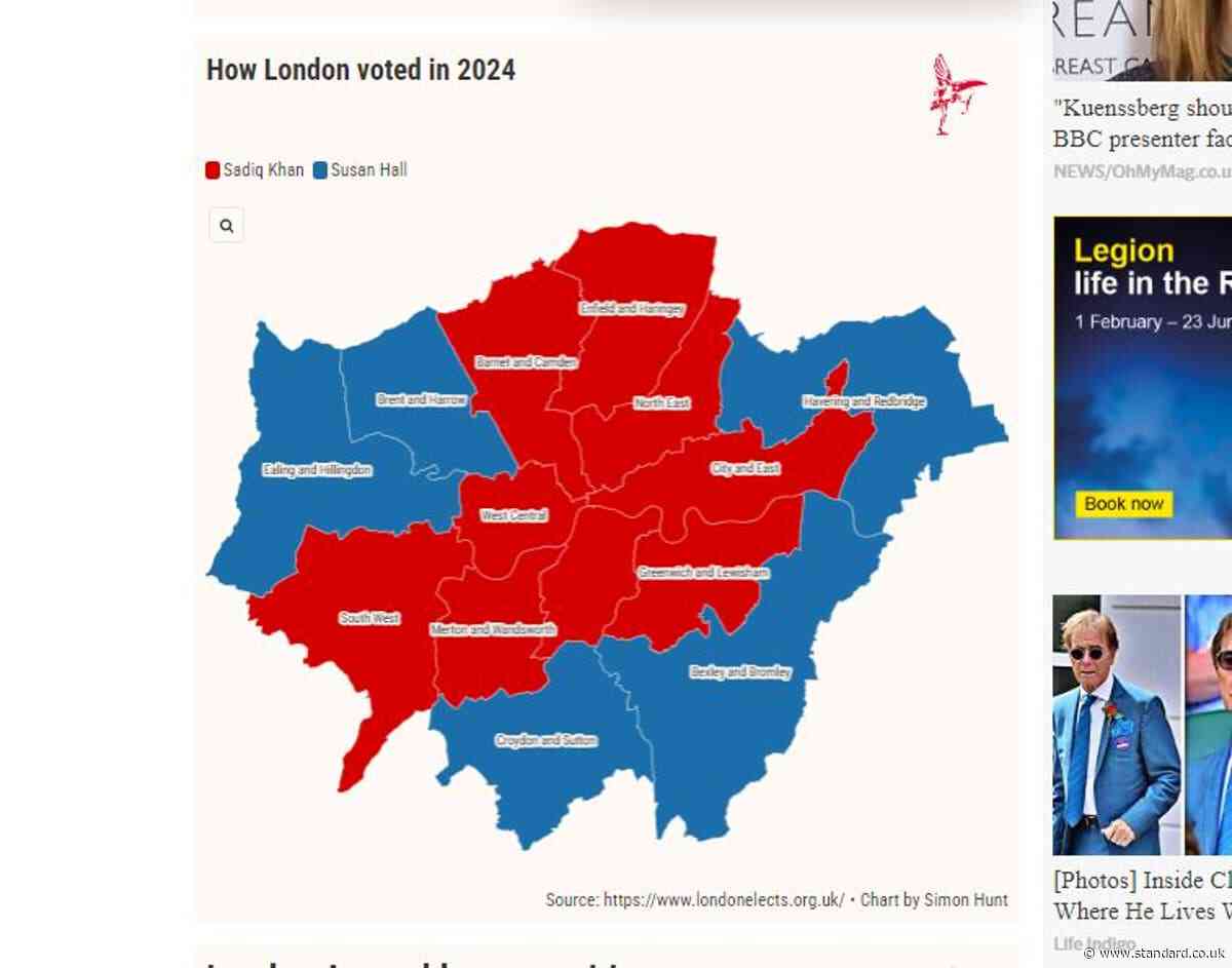 Latest London Assembly results as Sadiq Khan wins historic third term as mayor
