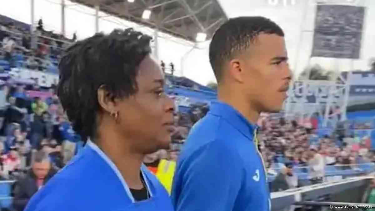 Mason Greenwood and his Getafe team-mates walk out with their mums to mark Mother's Day in Spain... but night ends on a sour note as English forward misses penalty in 2-0 defeat by nine-man Athletic Club