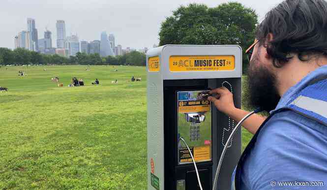 Long lines form in Zilker Park after ACL payphone pops up
