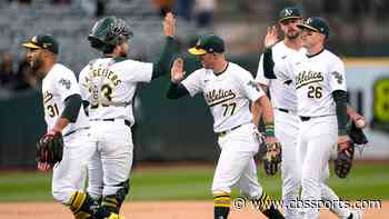 Athletics extend winning streak to six games, push record to .500 with 20-run outburst vs. Marlins