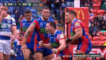 ‘That’s a doozy’: Warriors denied ‘clear’ penalty try in sloppy contest vs Knights — NRL LIVE
