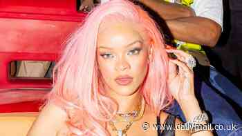 Rihanna shows off her bold pink hair as she supports baby daddy A$AP Rocky at Puma pop-up shop in Miami