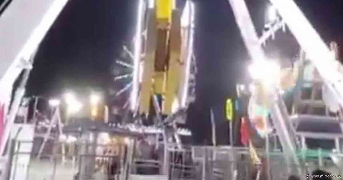 Fairground horror as man almost crushed to death and smashed by ride while saving dog