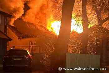 Huge fire breaks out in Tredegar