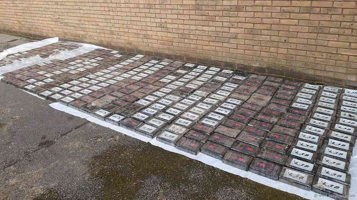 Four arrested after half a tonne of cocaine worth £40m is found in village pub car park