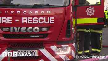 Woman taken to hospital after fire at farmhouse