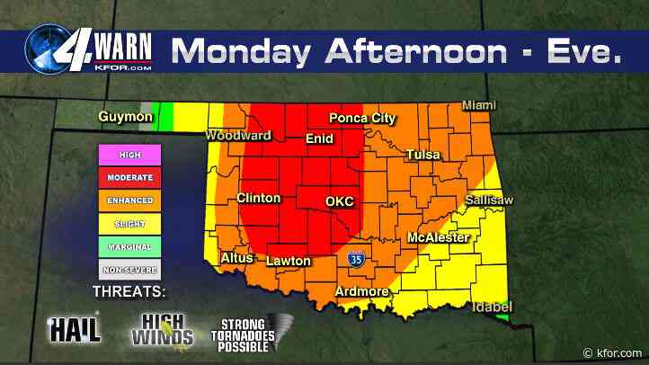 Severe weather threat growing for Monday, here's the latest timeline
