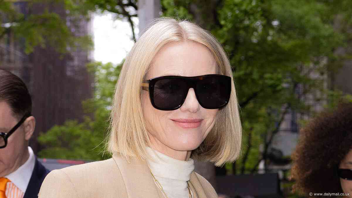 Naomi Watts dons three-piece beige pantsuit to check into NYC hotel ahead of Monday's Met Gala