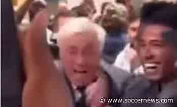 Carlo Ancelotti leads dressing room celebrations as Real Madrid land La Liga title (Video)