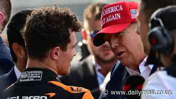 Donald Trump congratulates Lando Norris following his stunning Miami Grand Prix victory... after presidential candidate toured McLaren's garage