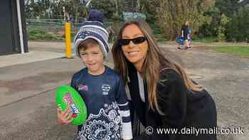 Just like dad! Nadia and Jimmy Bartel's six-year-old son Henley plays his first ever game of footy: 'He was so excited!'