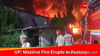Utttar Pradesh: Major Fire Erupts in Sahibabad`s Industrial Area, 18 Fire Tenders Present On Scene | Video