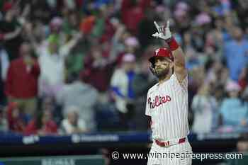 Harper homers and Bohm extends his hitting streak as the streaking Phillies beat the Giants 5-4