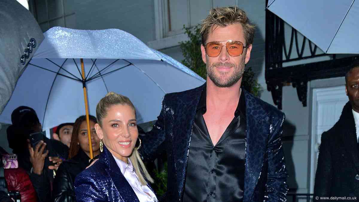Elsa Pataky shows off plenty of leg as she steps out in hot pants with husband Chris Hemsworth at Anna Wintour's pre-Met Gala party