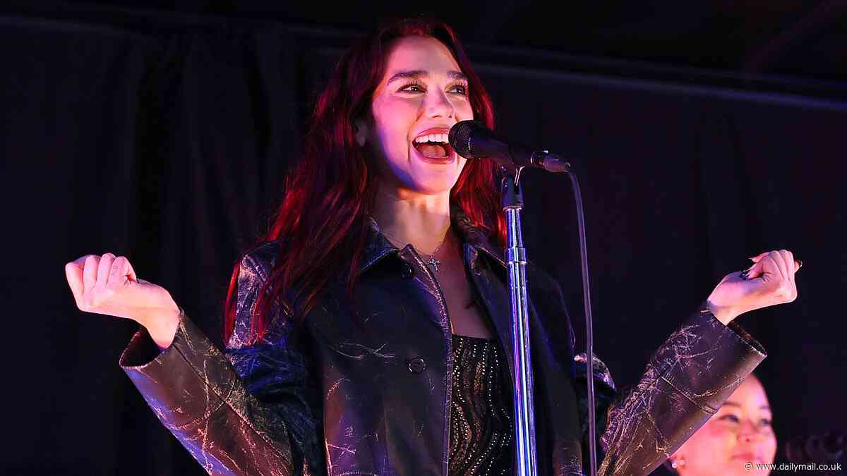 Dua Lipa puts on sultry show in sheer dress while performing in New York's Times Square to promote new album