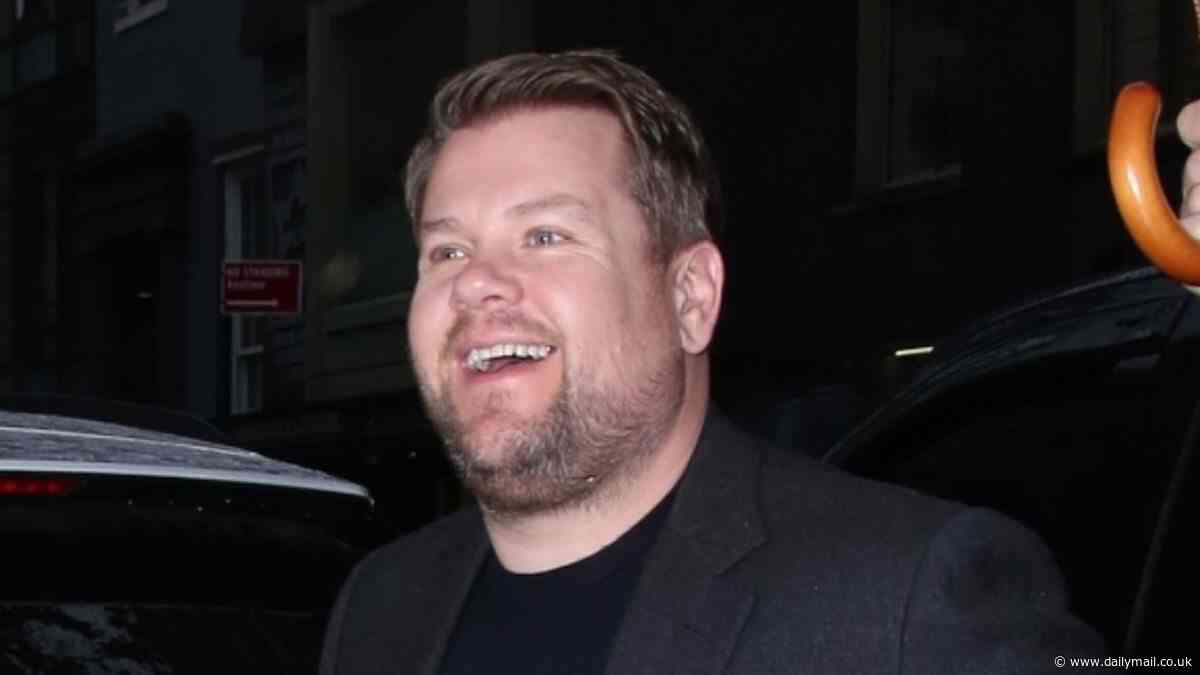 James Corden appears in good spirits as he arrives with glamorous wife Julia Carey at the pre-Met Gala dinner in NYC after confirming Gavin And Stacey return