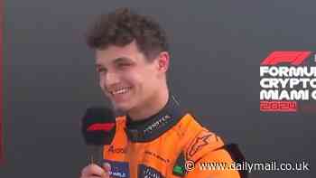 Lando Norris gives X-rated interview live on television after claiming his maiden Formula One victory in Miami... and insists it's 'about time' after waiting 110 races for his first win