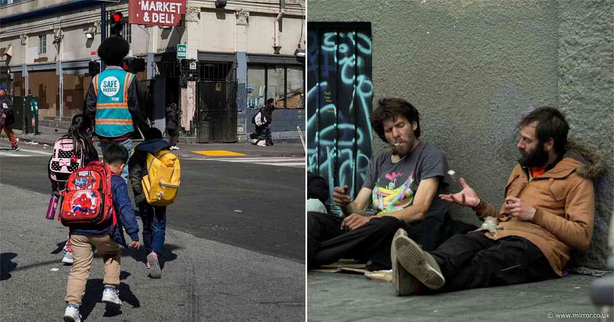 Inside America's notorious neighbourhood with open drug use where kids escorted through streets
