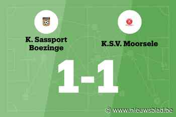 Sassport Boezinge B en SV Moorsele B eindigt op 1-1
