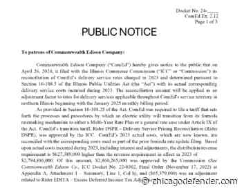 PUBLIC NOTICE: To Patrons of Commonwealth Edison Company